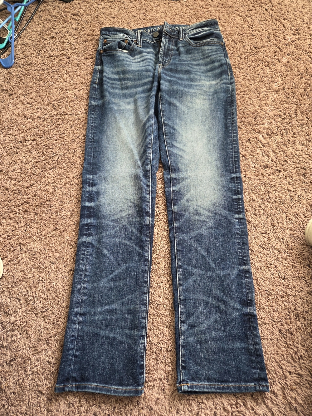 American Eagle Outfitters Men’s Blue Straight-Leg Jeans